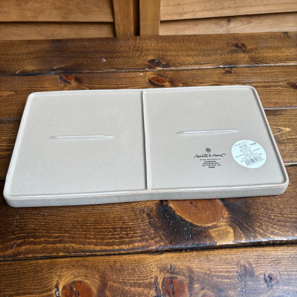 Hearth &‎ Hand Stoneware Vanity Tray - Dual Section Organizer - Picture 8 of 8